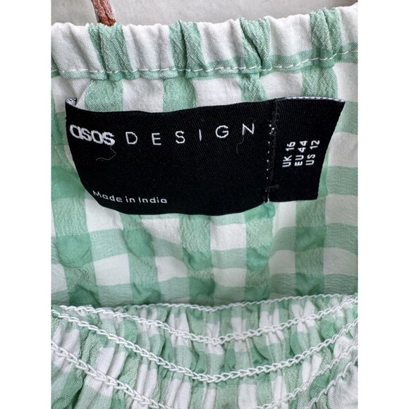ASOS Women's Multi-Color Plaid Gingham Maxi Dress Size 12 - Picture 7 of 9